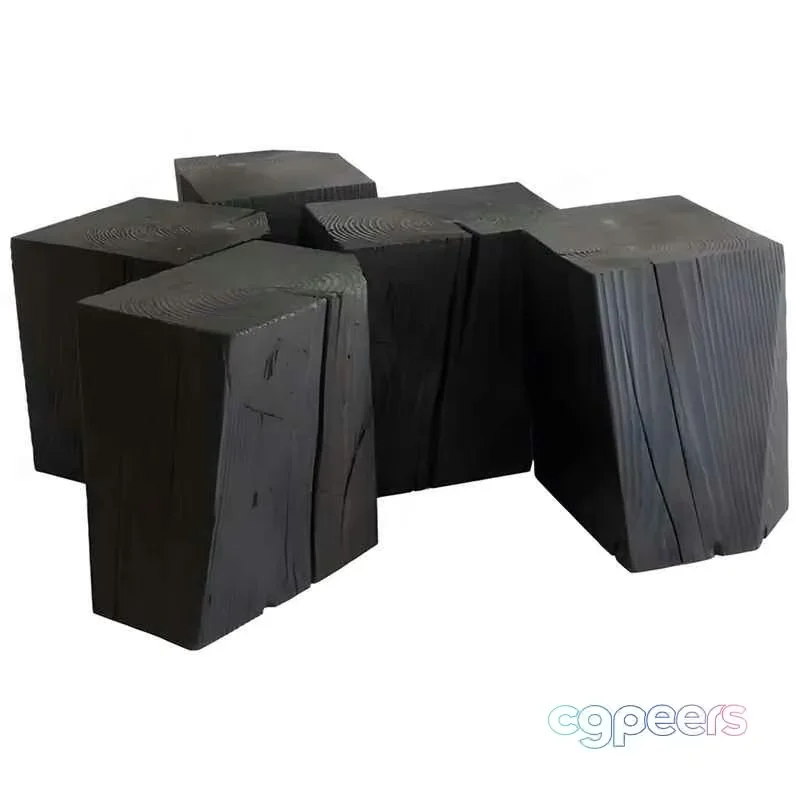 Wooden Cube Stools 3D Model – 18398 – VRAY Render