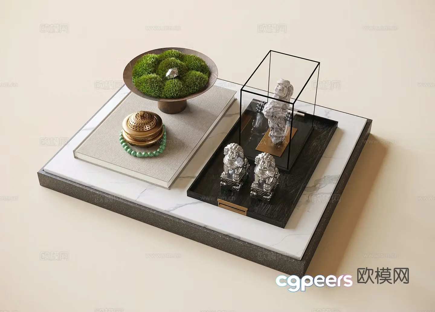 New Chinese style ornaments handicrafts potted plants 3D model