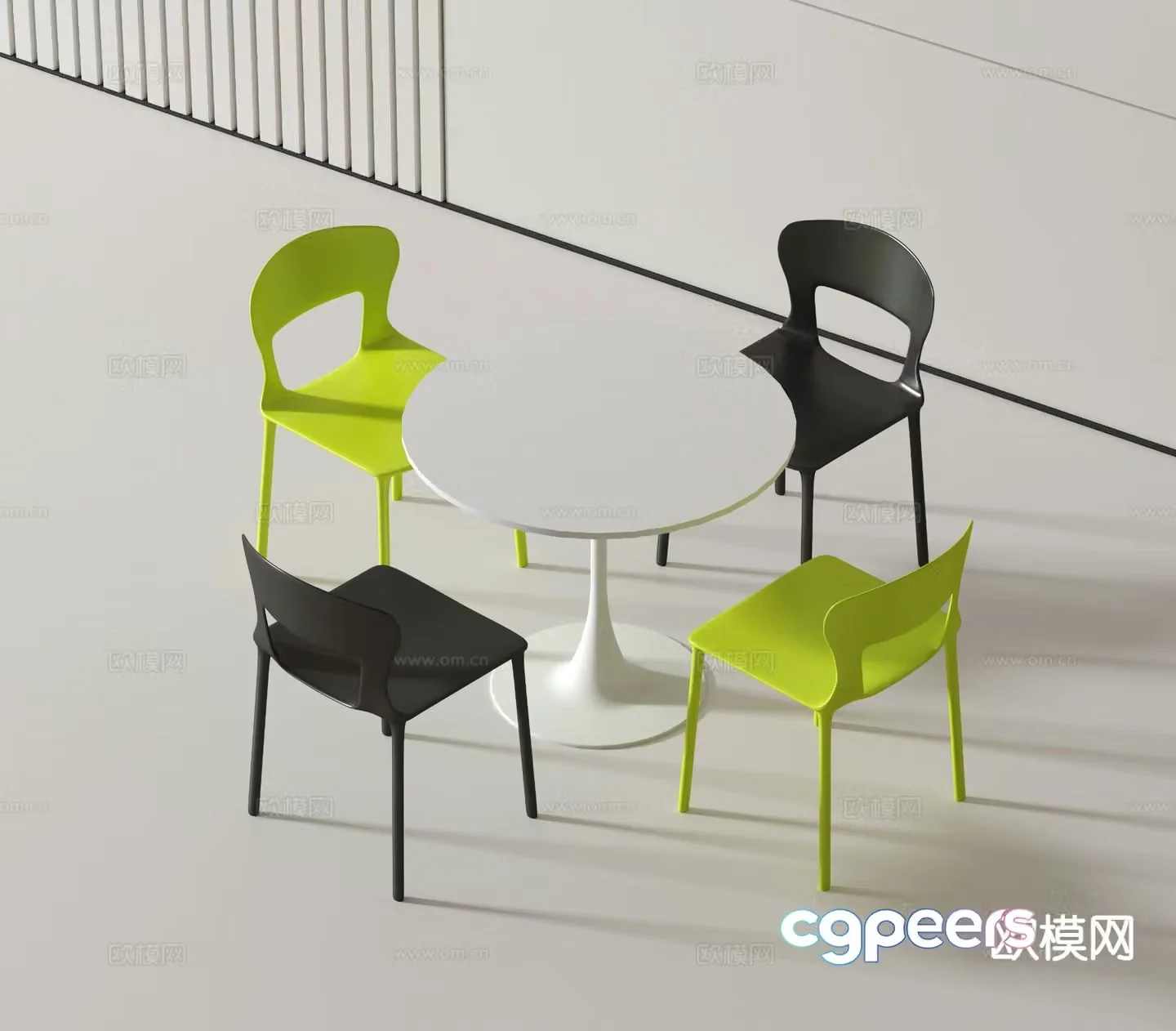 Modern casual table and chairs round table negotiation table and chair 3D model