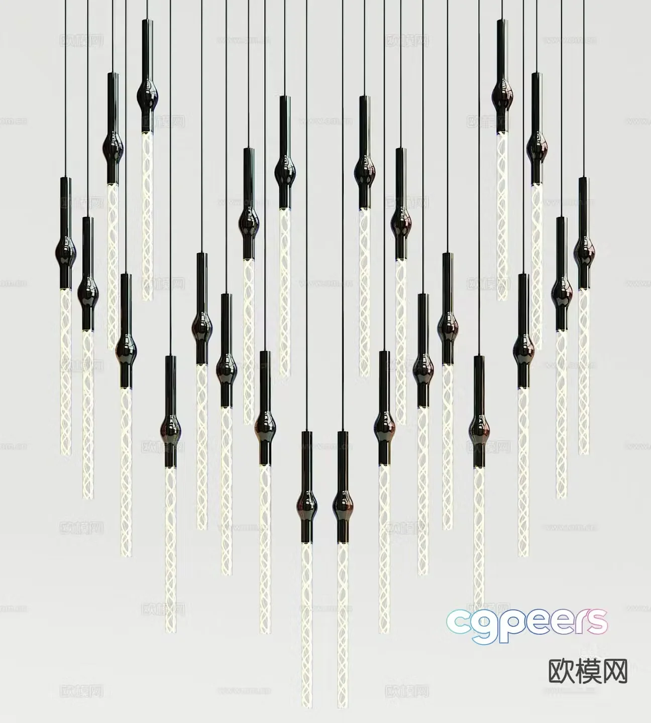 Modern creative chandelier 3d model