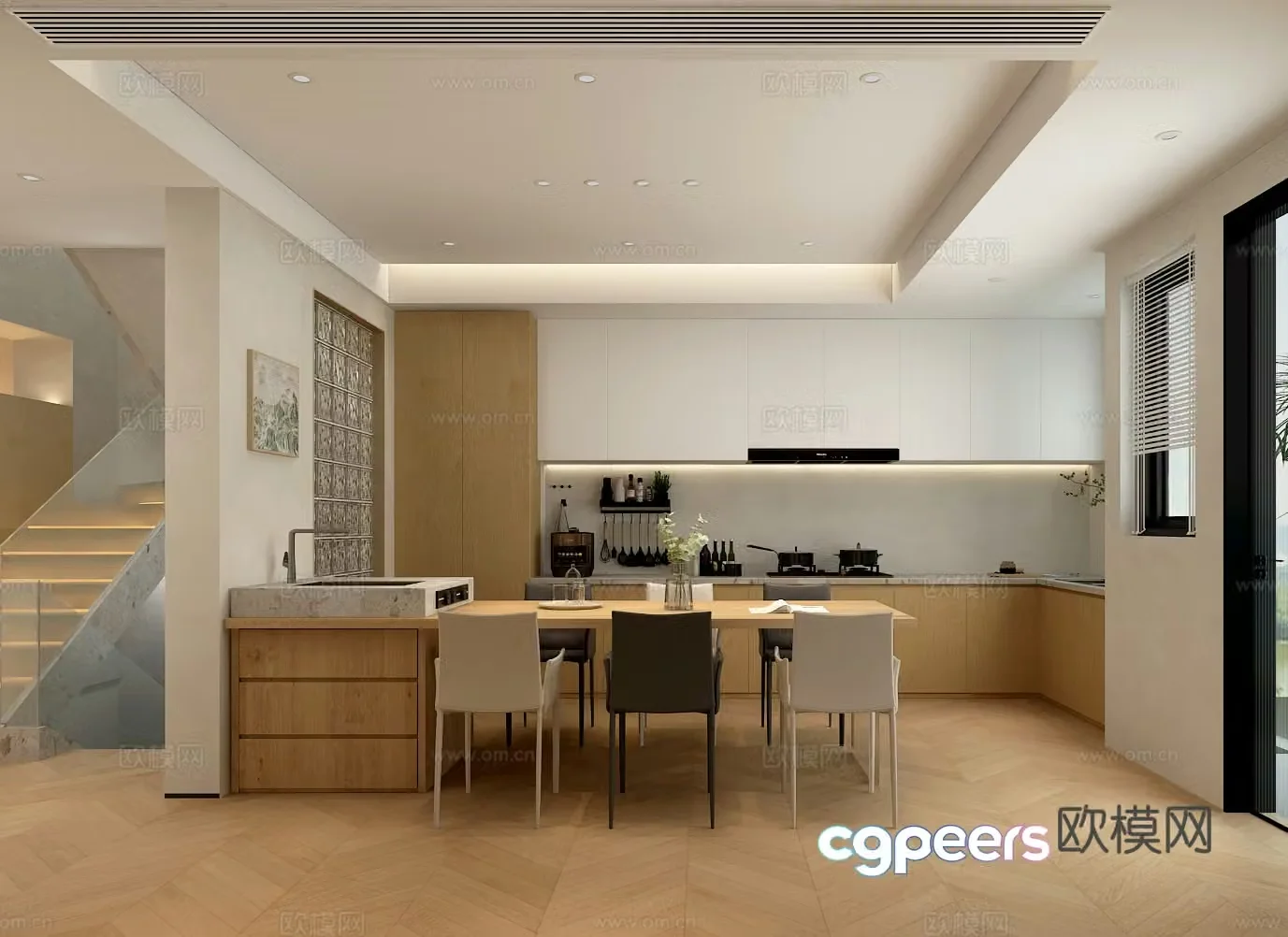 Modern restaurant kitchen 3d model
