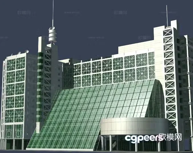 Office building exterior 3d model