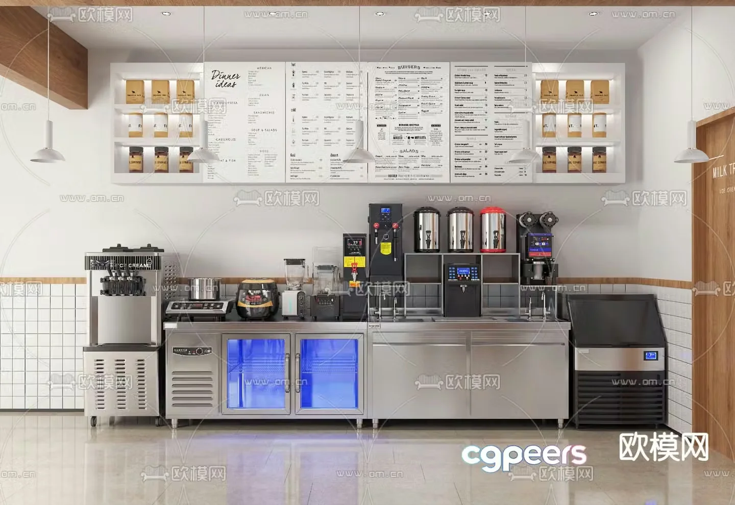 Milk tea shop equipment coffee machine 3d model