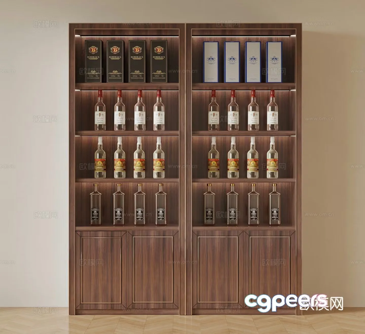 Modern supermarket shelves 3d model
