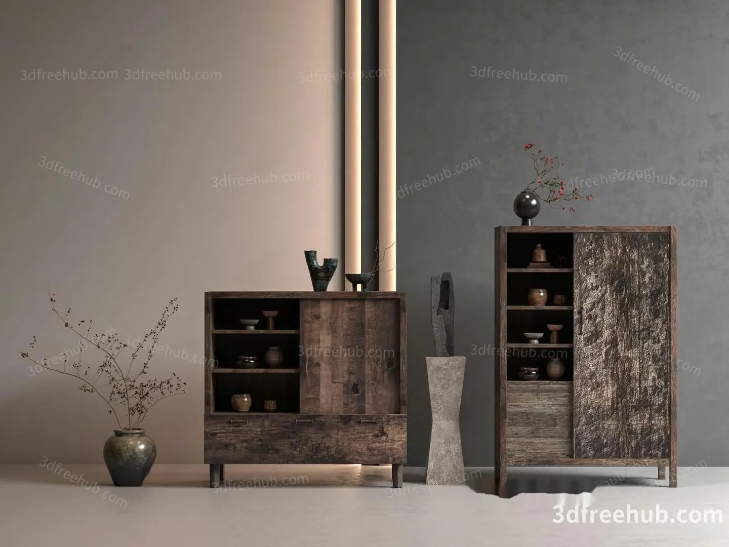 Modern Rustic Furniture 3D Model – 21586 – VRAY Render