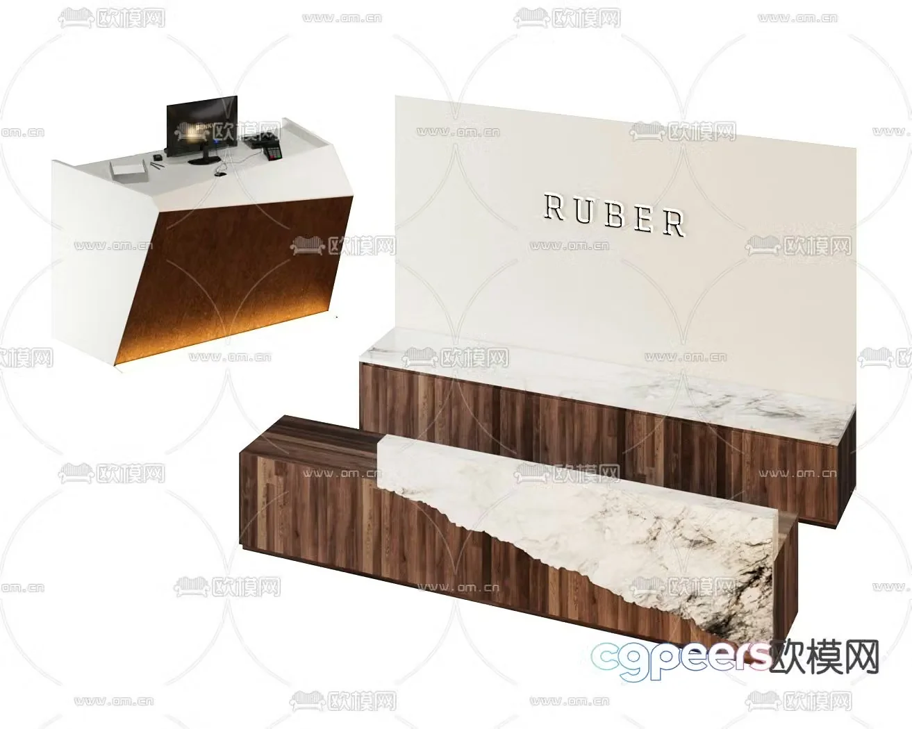 Company front desk cashier 3d model