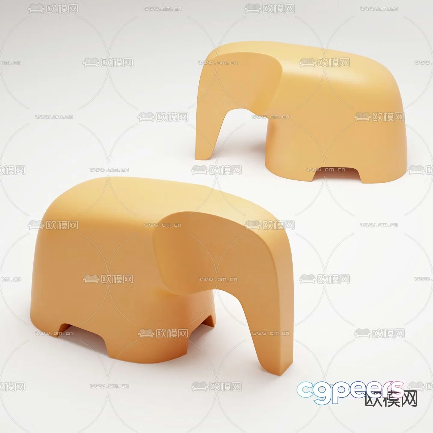 Elephant stool children’s stool 3d model