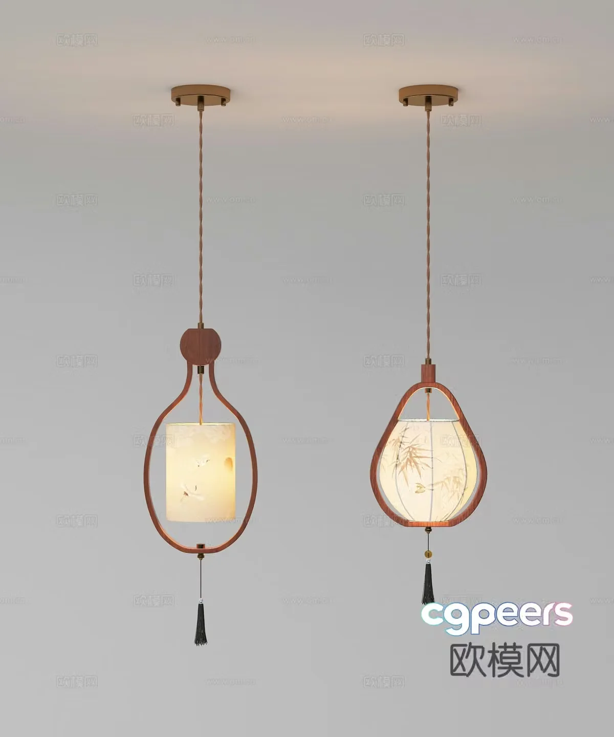 Song style aesthetic chandelier combination 3D model