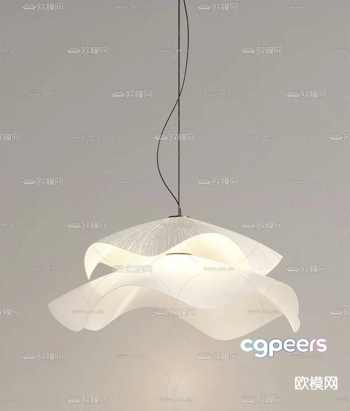 Cream style chandelier restaurant chandelier 3d model
