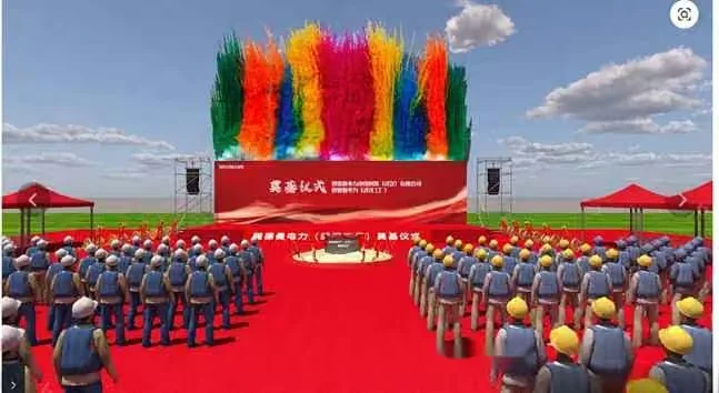 The Main Subject Is A Large Group Of People In Hard Hats And Vests 3D Model – 20678 – VRAY Render