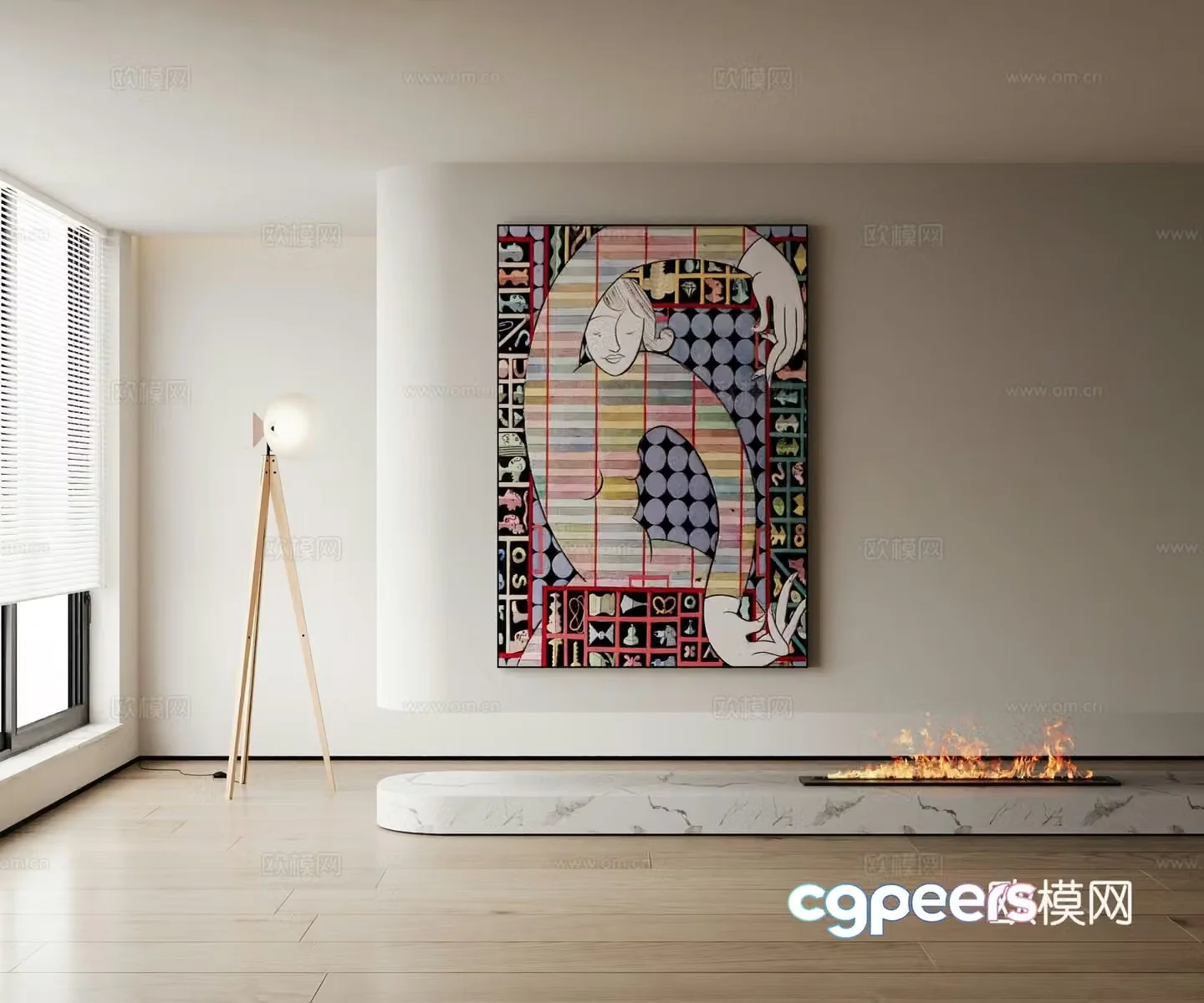 Modern decorative painting 3d model