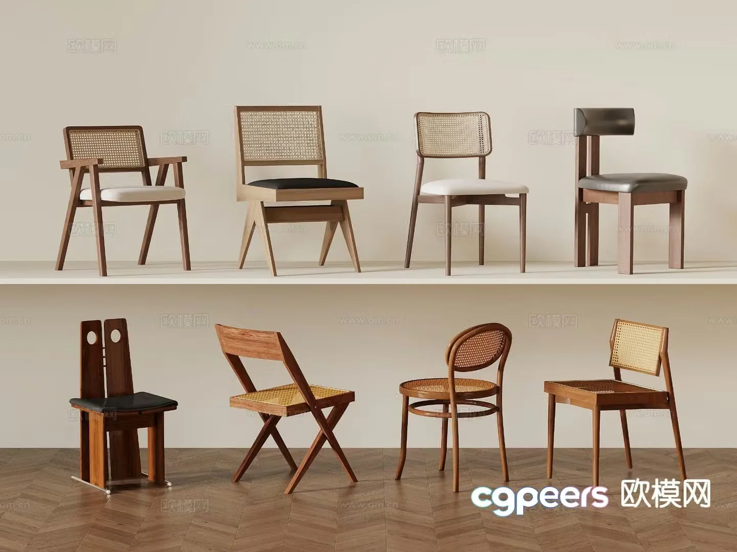 Medieval style single chair dining chair 3d model