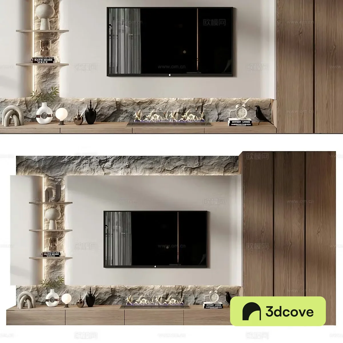 Modern minimalist TV background wall