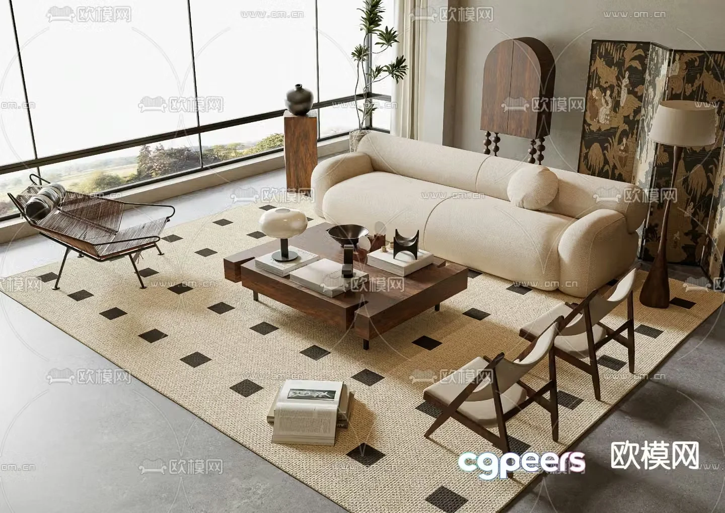 Medieval style sofa combination 3d model
