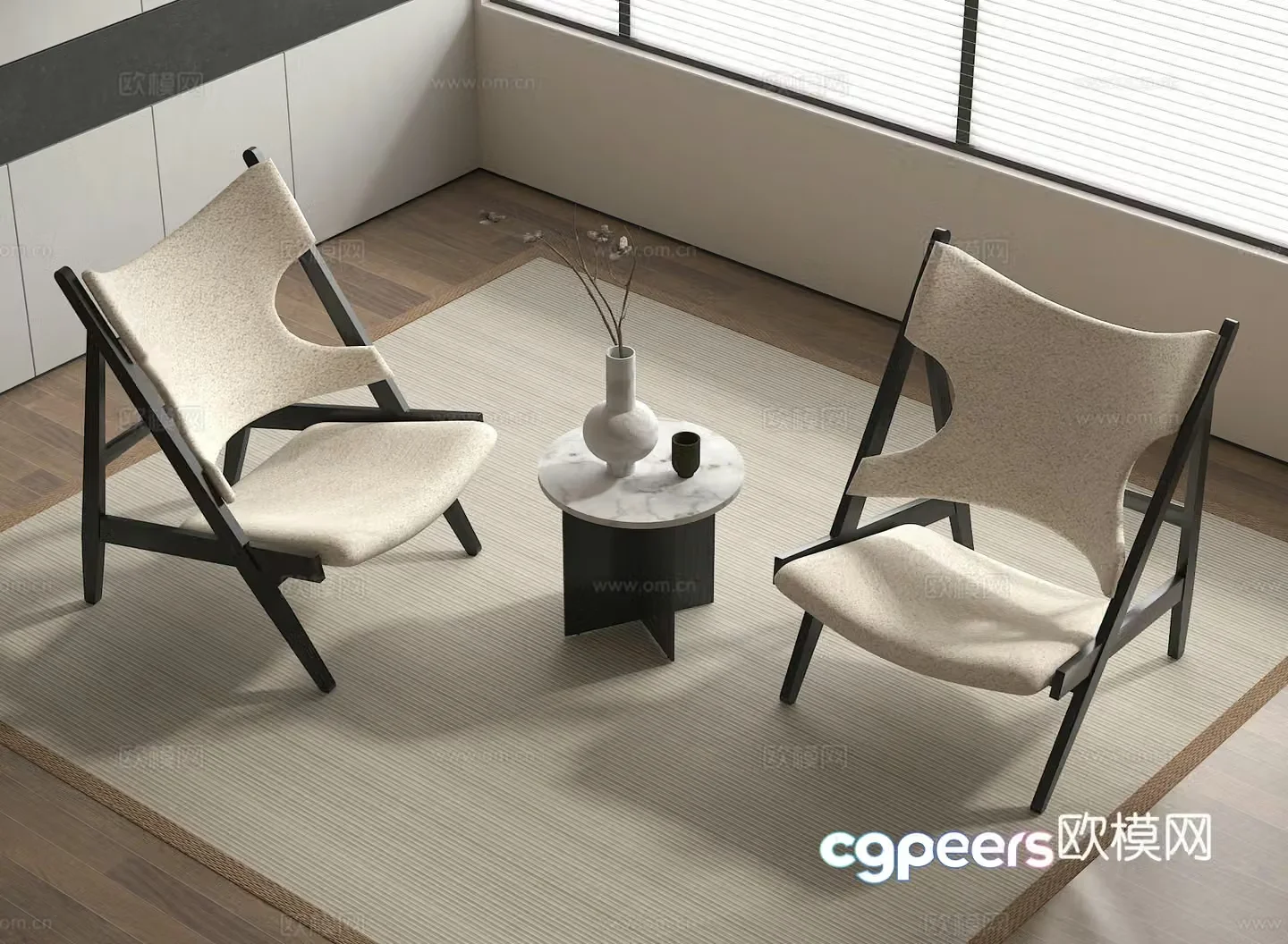 Leisure table and chair 3d model