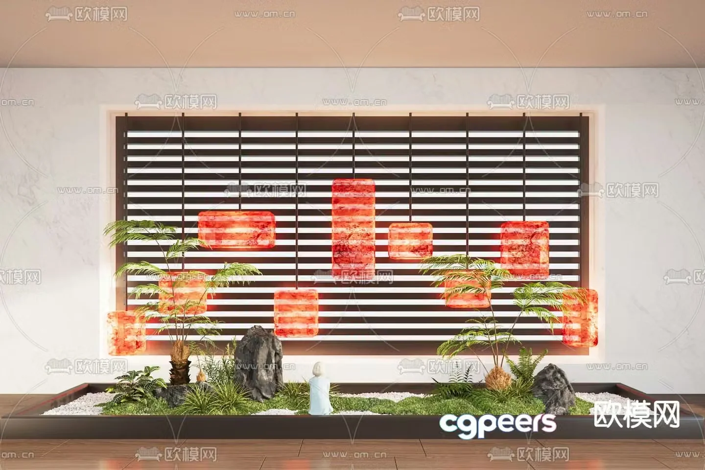 Modern interior landscaping 3d model