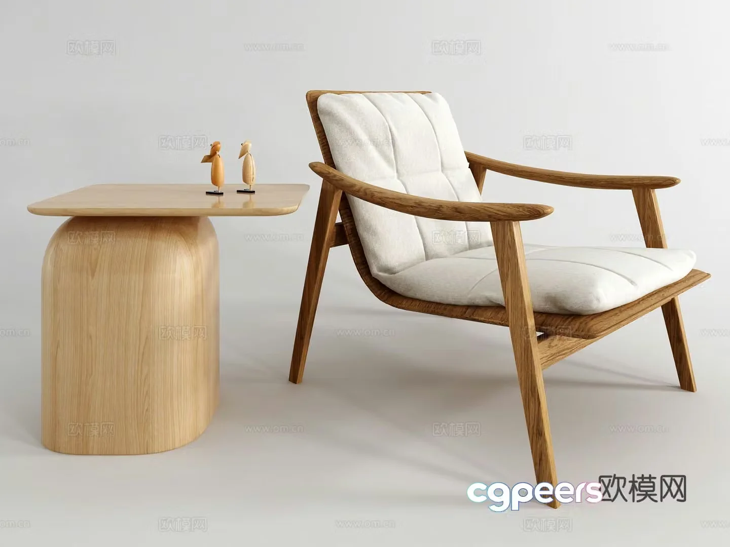 Wabi-sabi chair leisure chair 3d model
