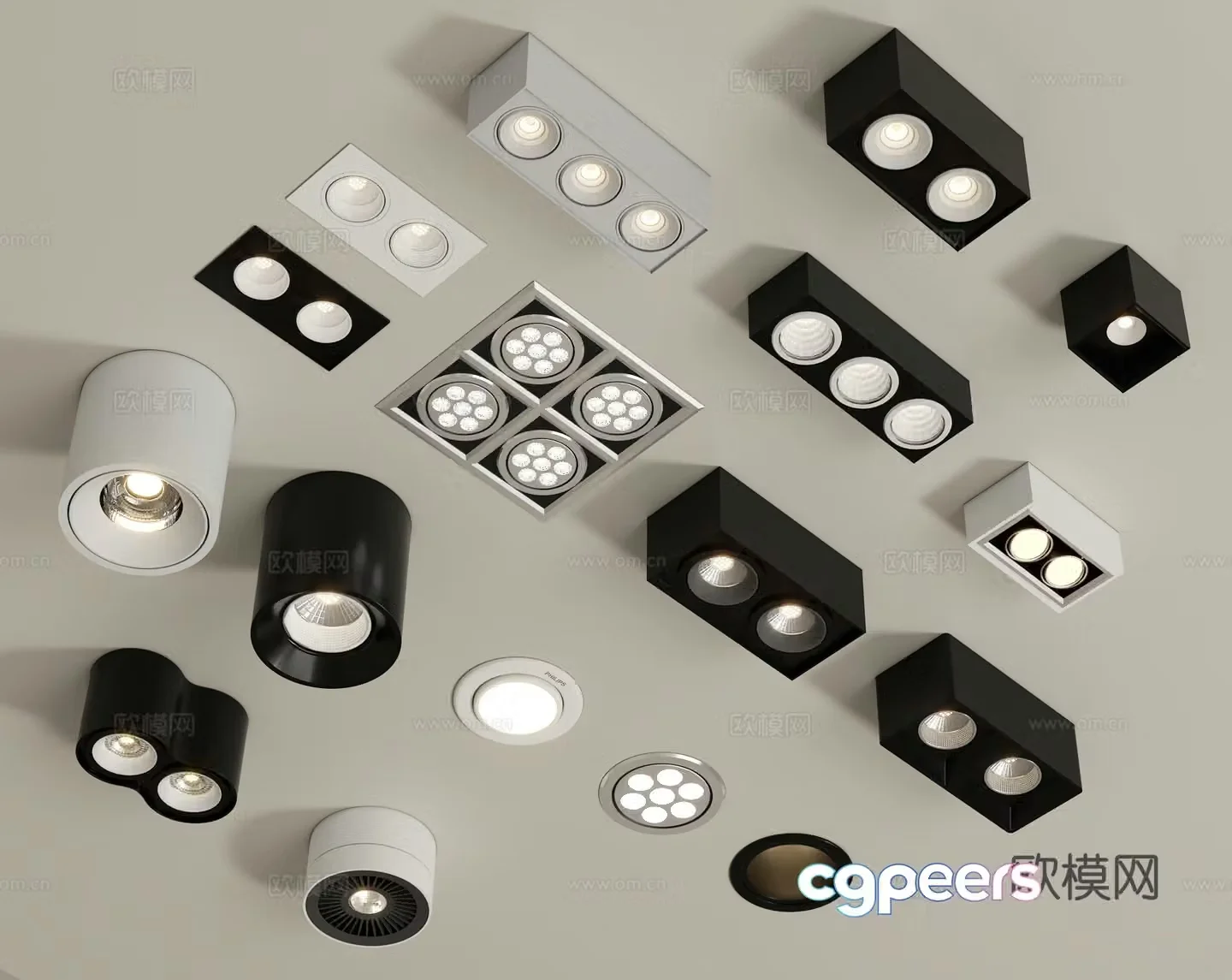 Modern recessed downlight spotlight 3d model