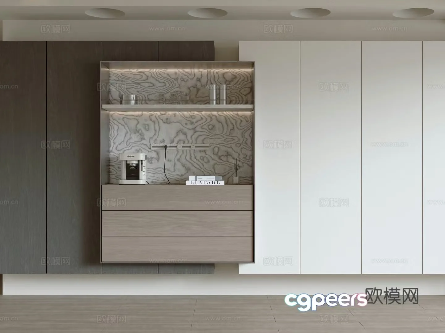 Modern minimalist sideboard 3D model