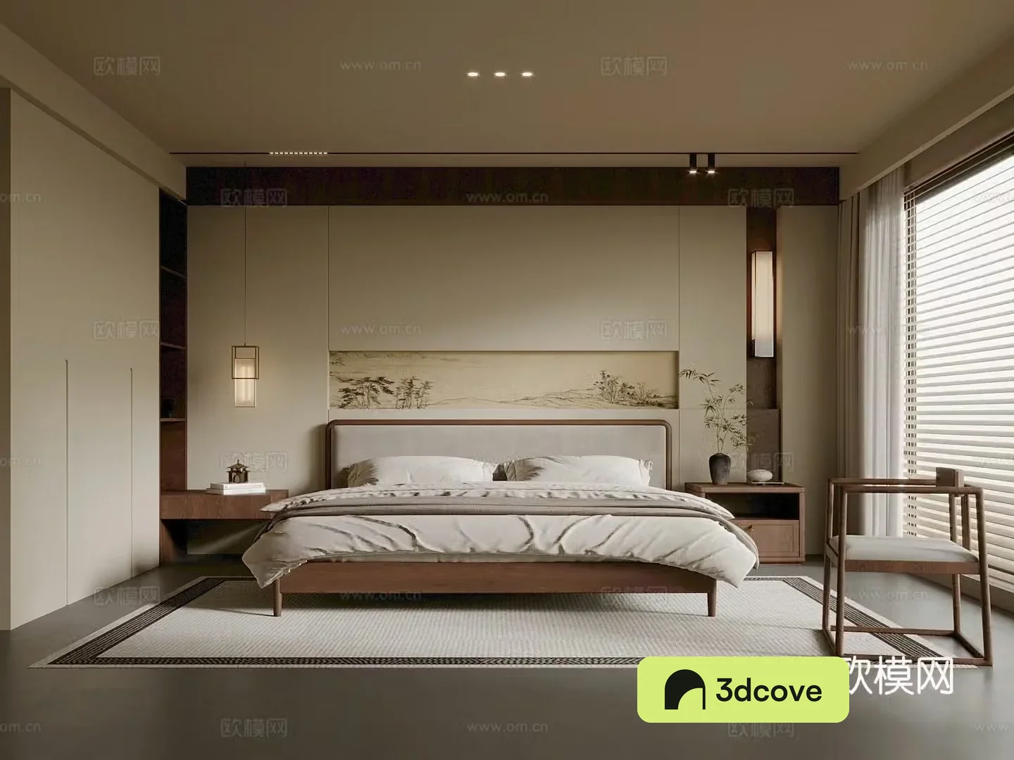 Song style bedroom double bed new Chinese style bedroom