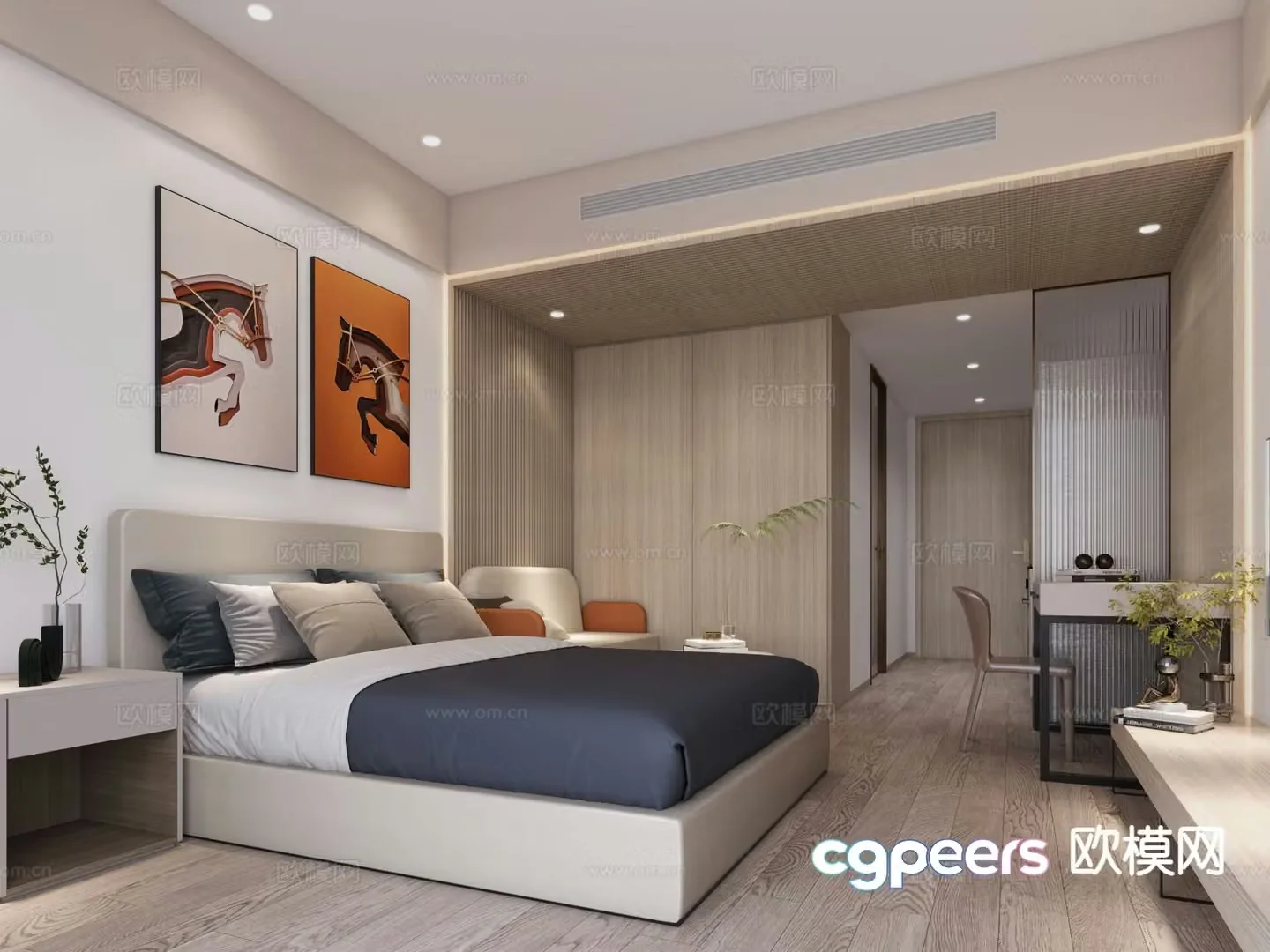 Modern bedroom master bedroom 3d model