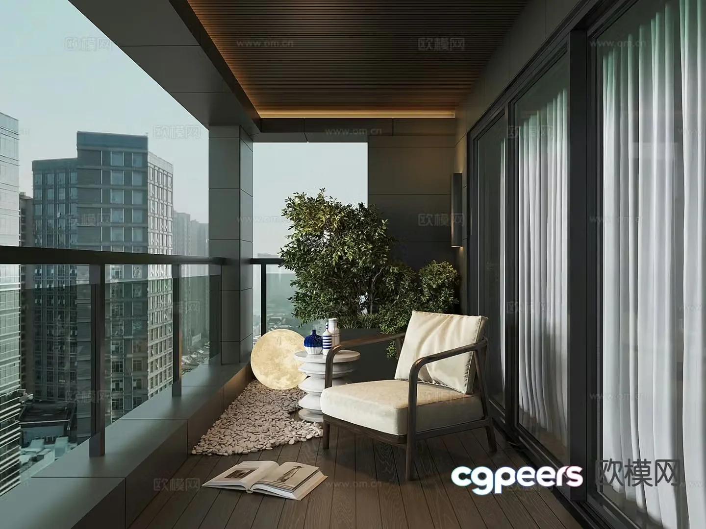 Modern balcony 3d model