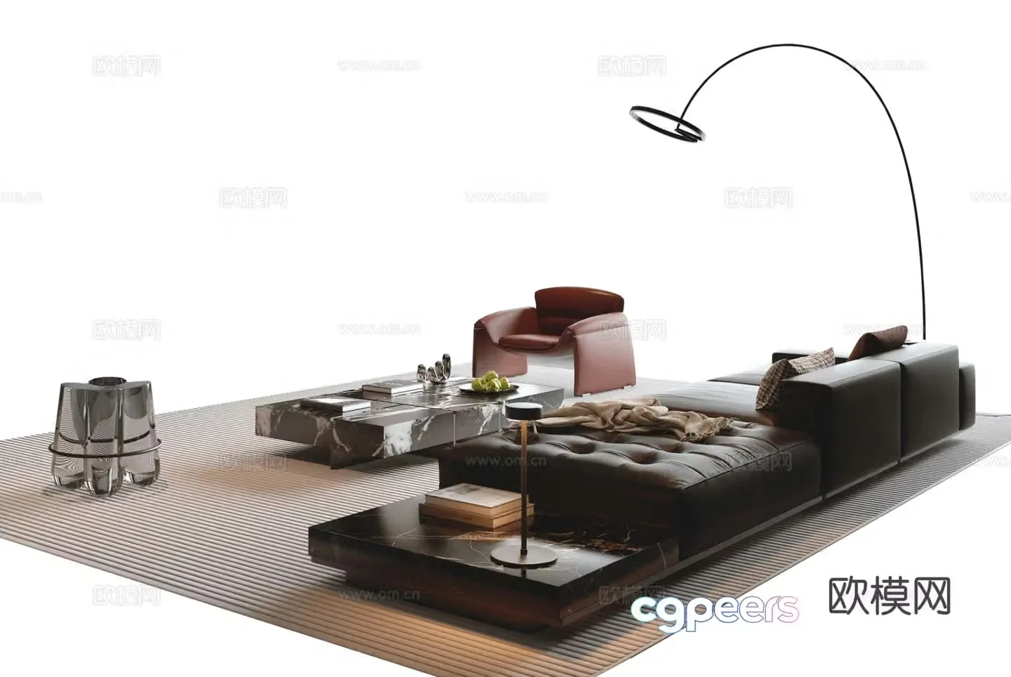 Italian sectional sofa 3d model