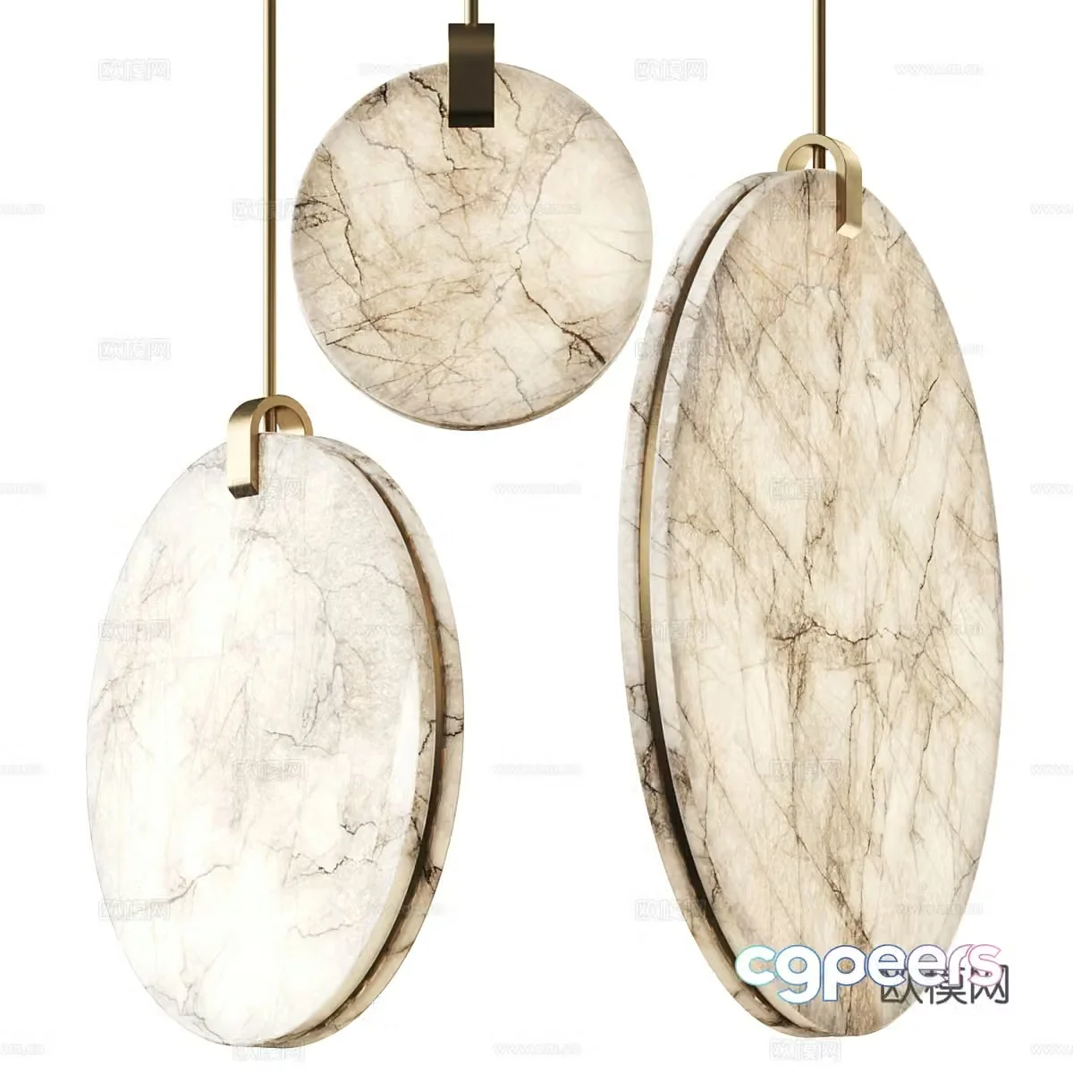 New Chinese style light luxury decorative chandelier 3D model