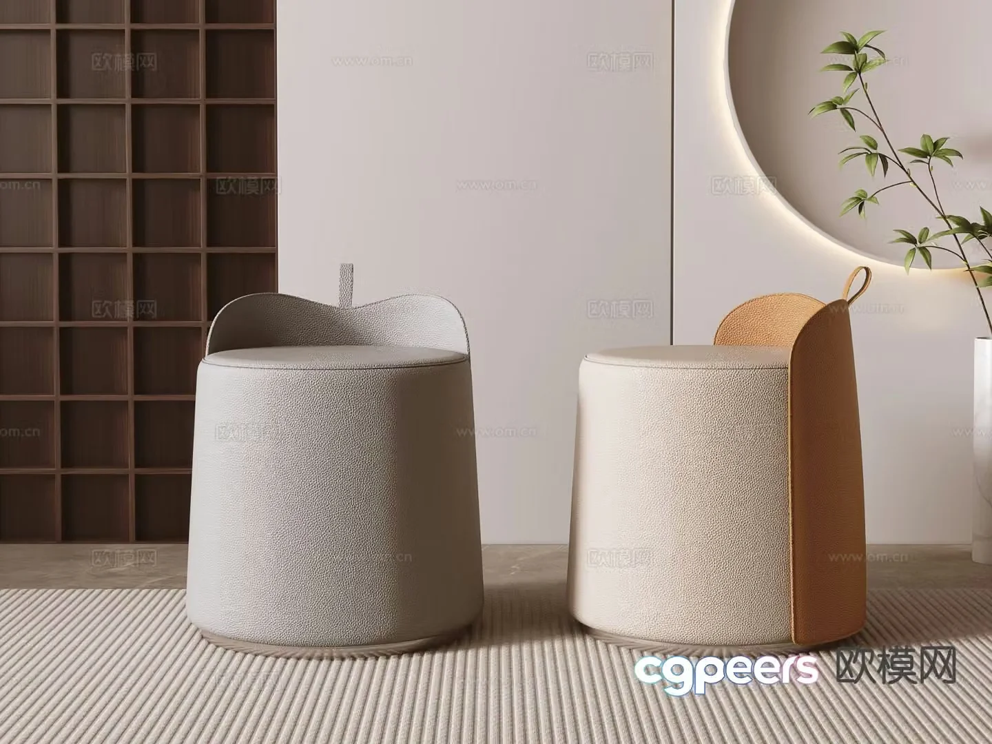 Stool round stool makeup stool 3d model
