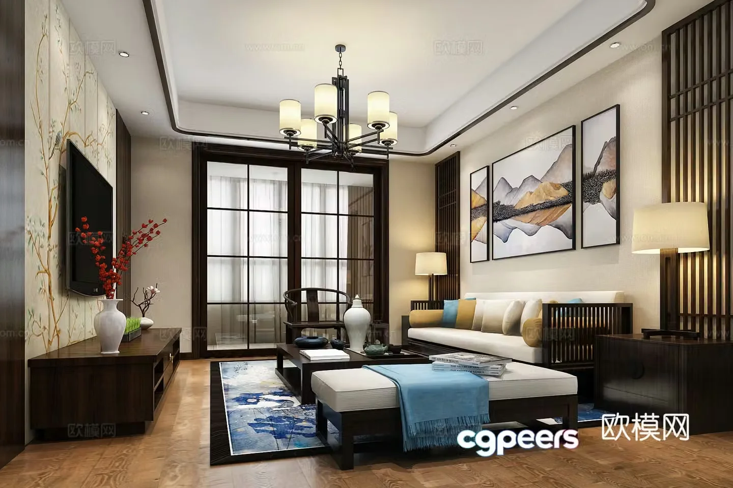 New Chinese living room 3D model