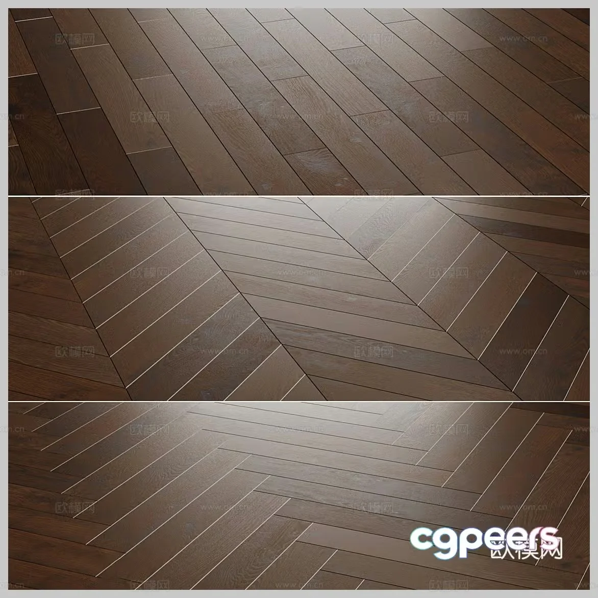 Medium-old wood floor wood grain brick matte wood floor walnut floor homestay wood floor herringbone 3d model