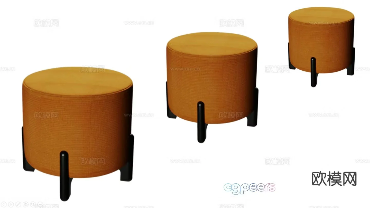 Modern round stool stool sofa stool 3d model