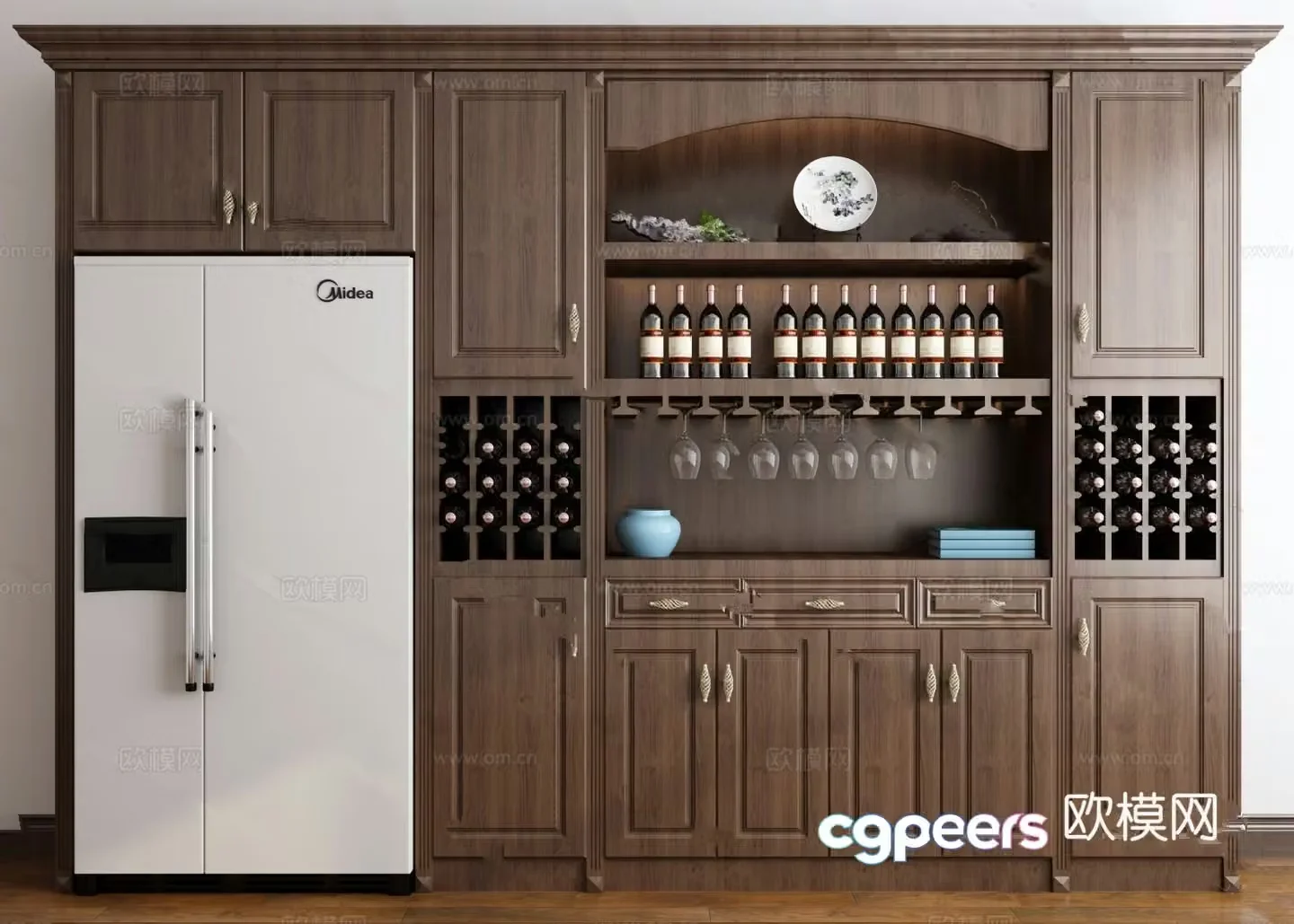 European wine cabinet model 3D model