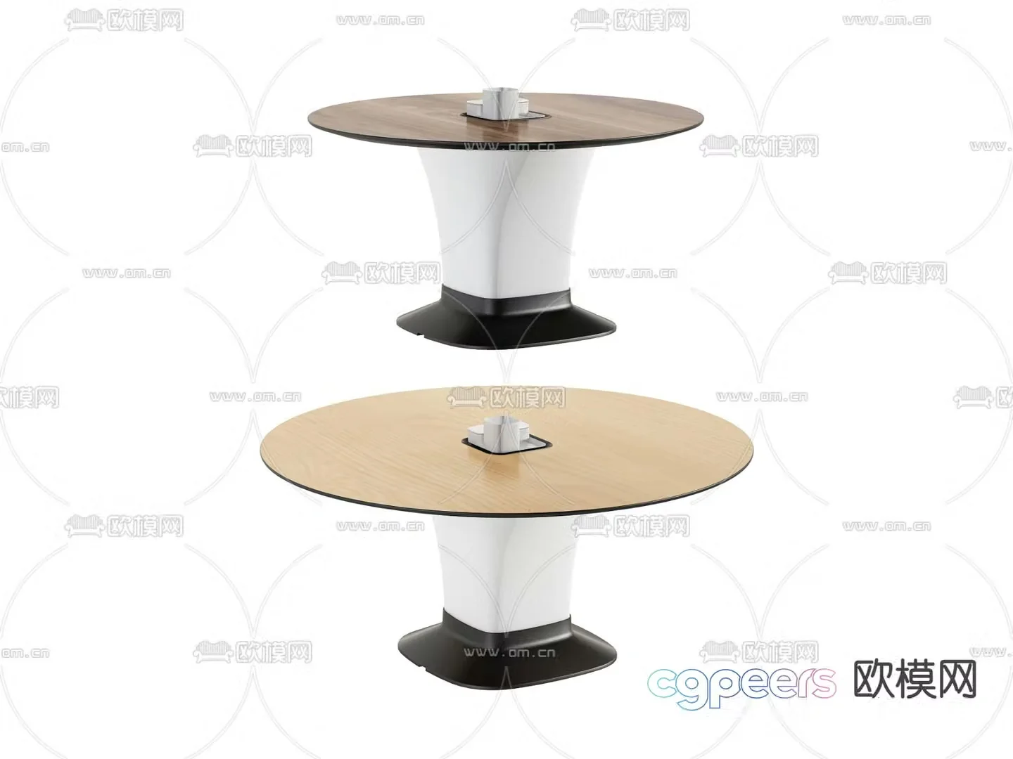 Modern round conference table desk 3d model