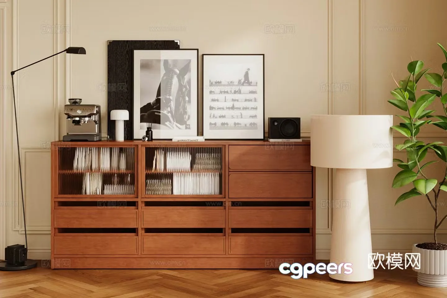 Medium vintage retro chest of drawers Solid wood porch cabinet Medium vintage style bed tail cabinet Medium vintage side cabinet Storage cabinet 3D model