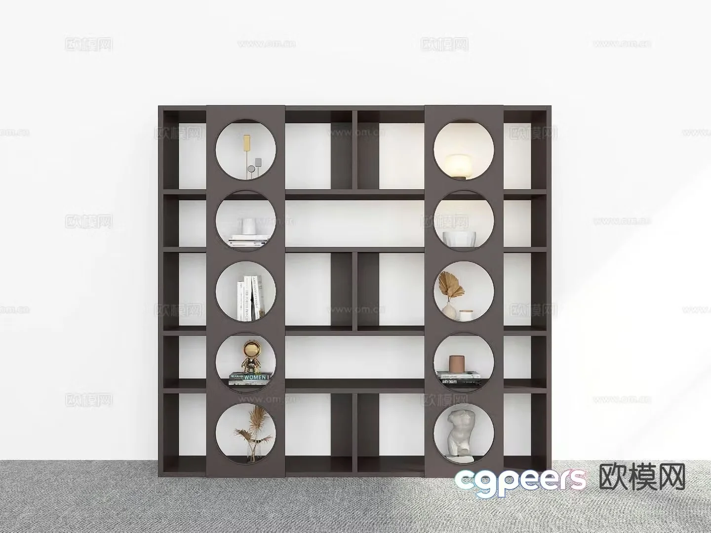 Modern bookcase bookshelf 3d model