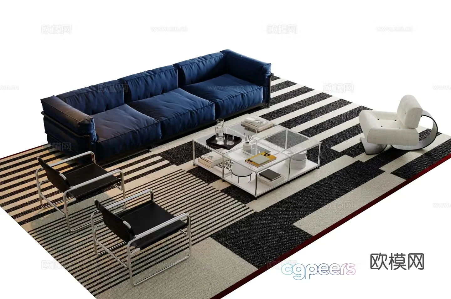 Modern sofa coffee table 3d model