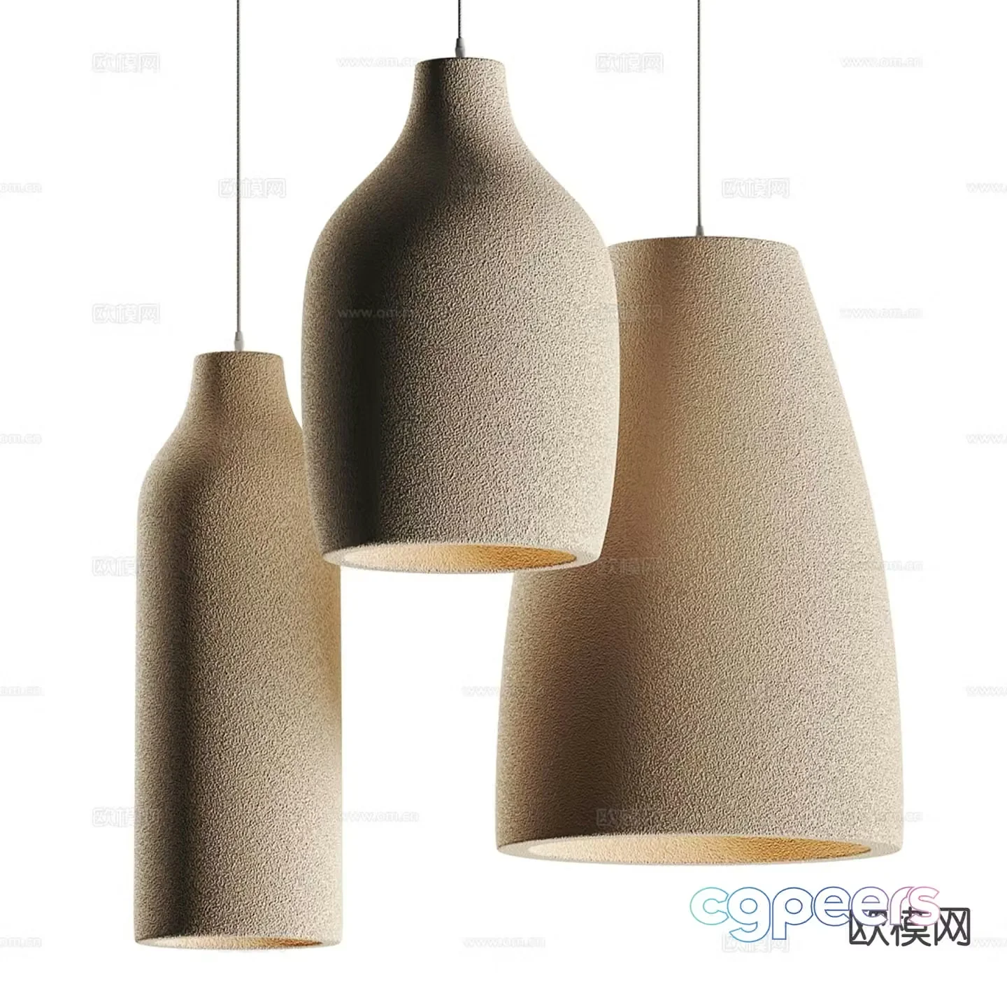 Wabi-sabi style chandelier texture chandelier 3d model