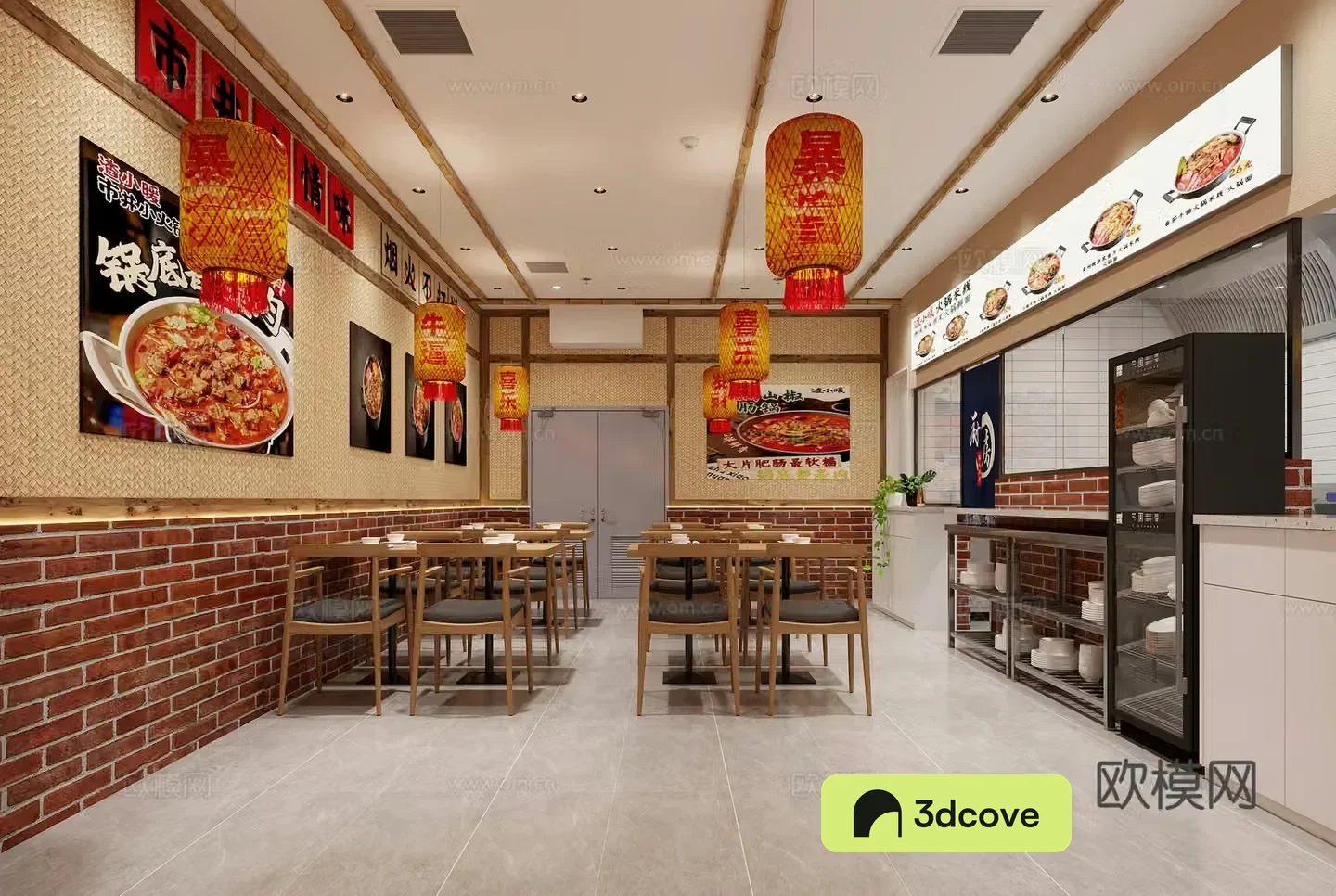 Industrial style retro old hot pot restaurant