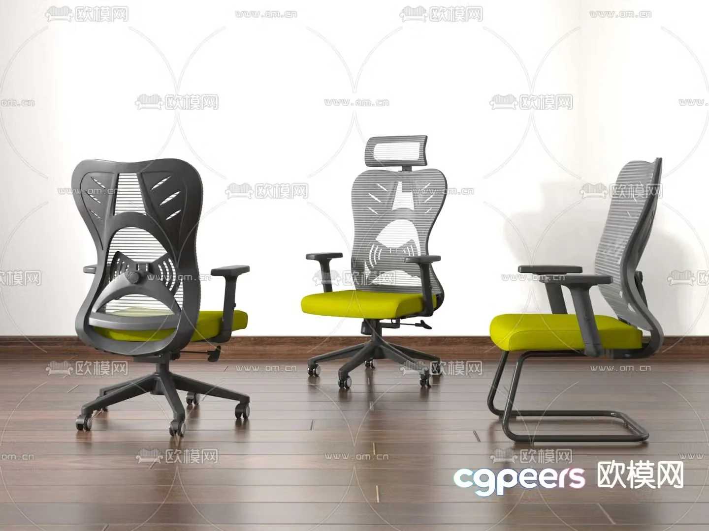 Mesh office chair shift chair staff chair 3D model