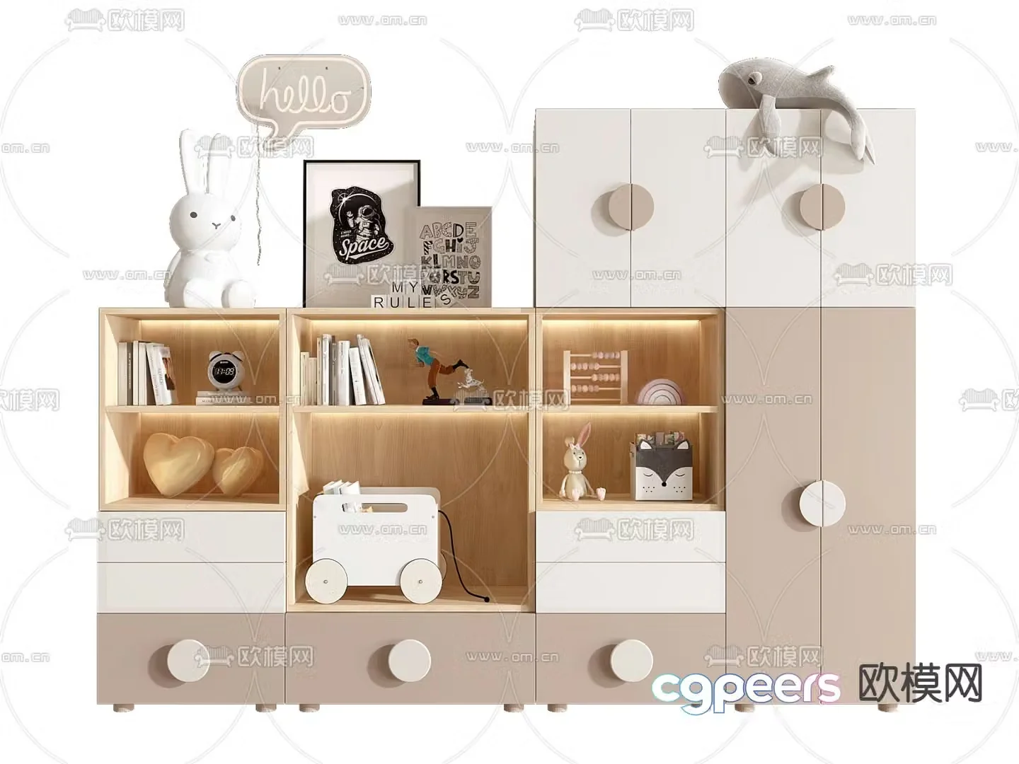 Children’s cabinet toy cabinet storage cabinet 3d model