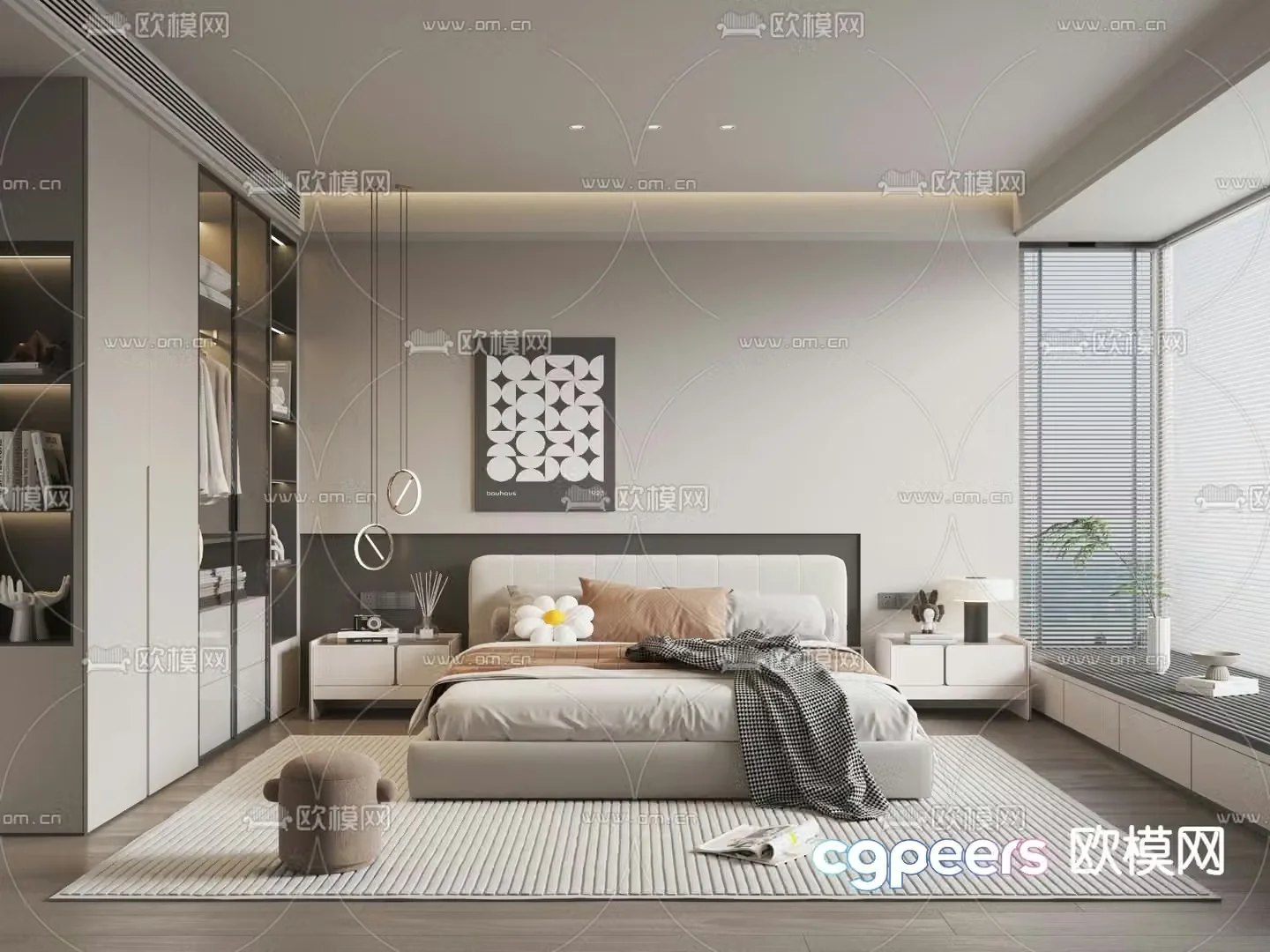 Modern bedroom master room 3d model