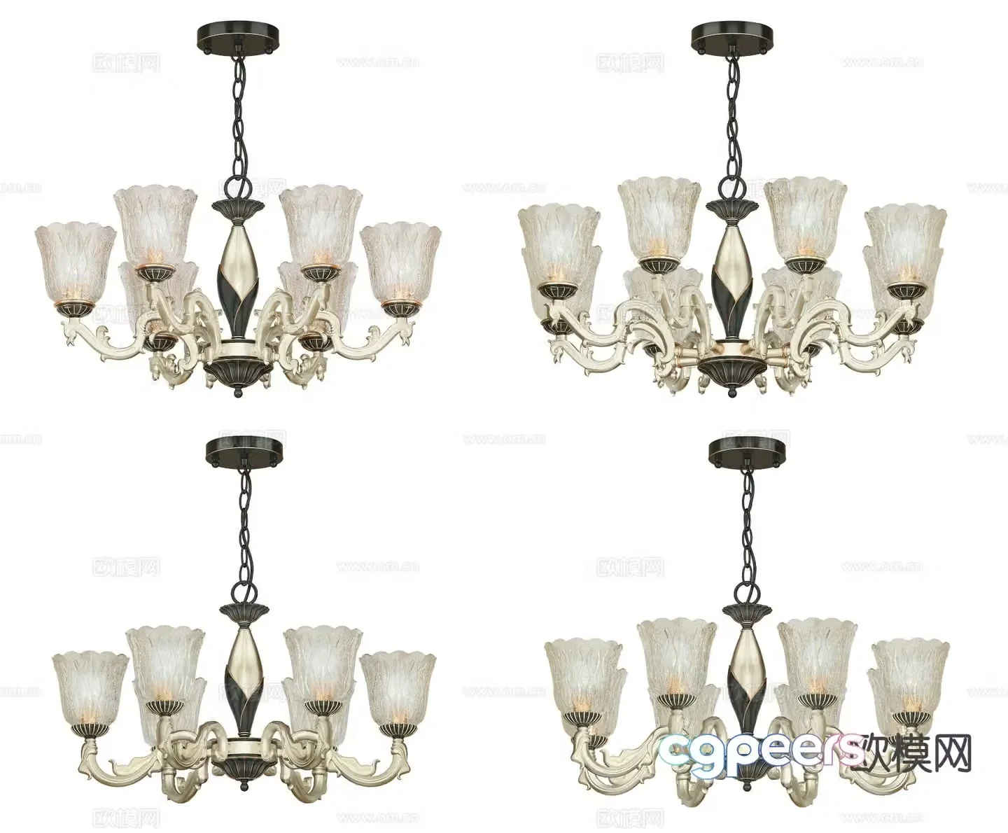 European style chandelier 3d model