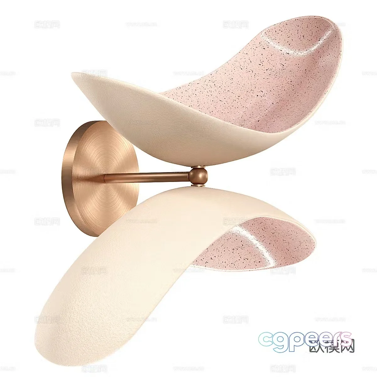 Creamy style decorative wall lamp 3d model