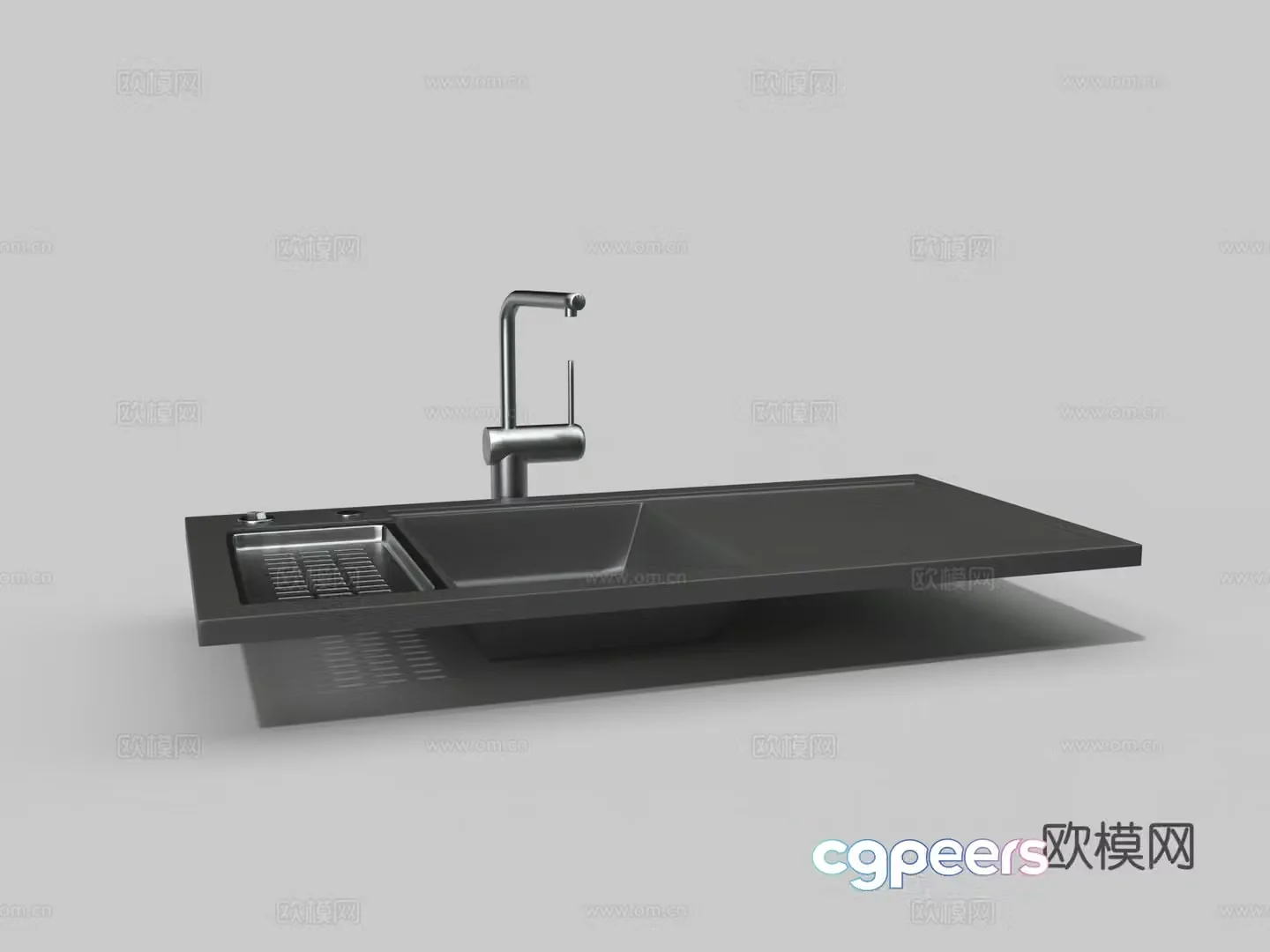 Modern Black Steel Basin Washing Basin 3D Model