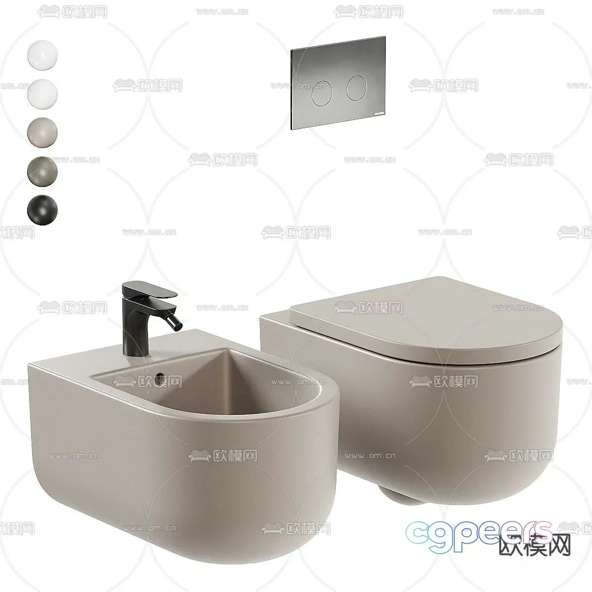 Modern Bathroom Sink And Toilet 3D Model – 16173 – VRAY Render