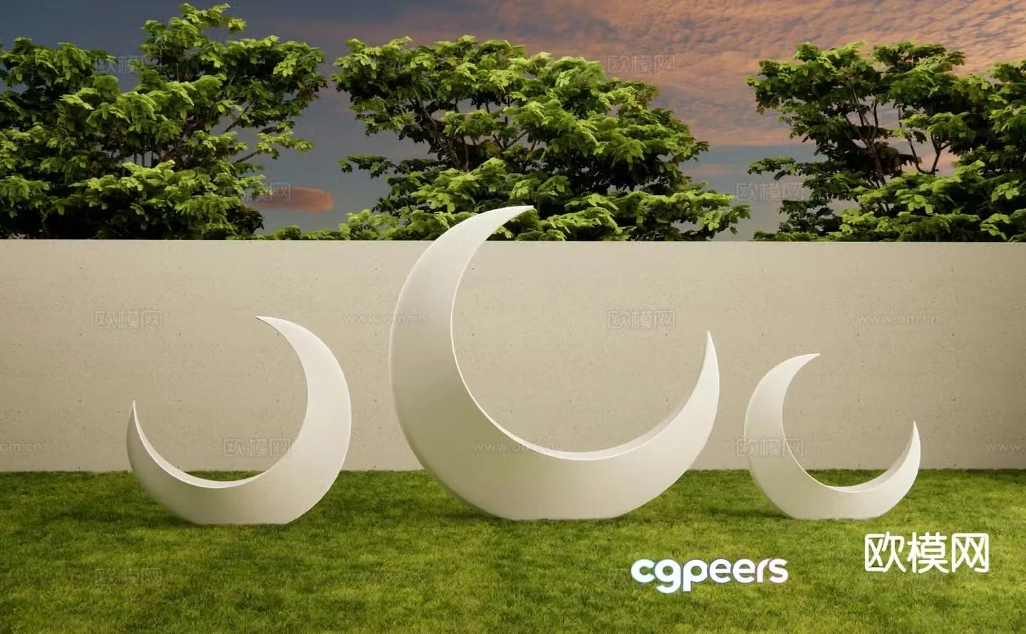 Landscape sculpture moon sculpture 3d model