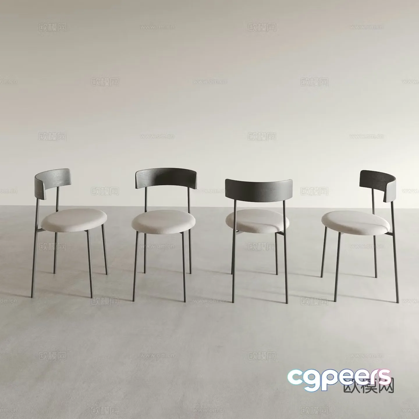 Dining chair tea chair leisure chair 3d model