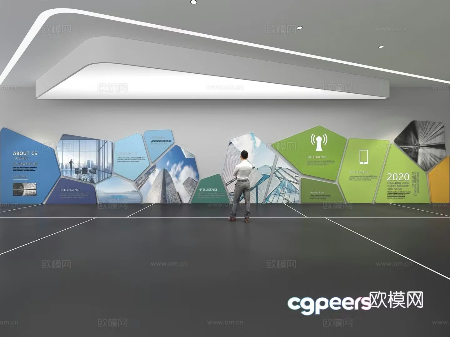 Cultural wall Corporate culture wall Display wall Theme wall Exhibition hall Campus culture Corridor 3D model