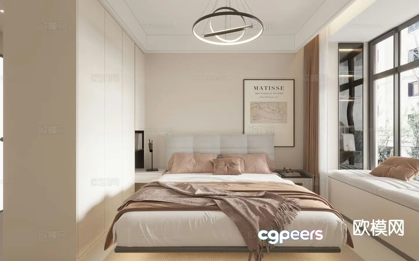 Modern bedroom master bedroom 3d model